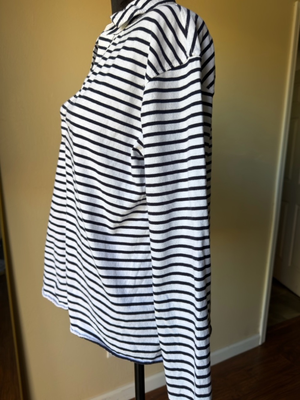 Frank & Eileen tee Patrick popover Henley small navy French stripe cotton womens - Picture 8 of 12